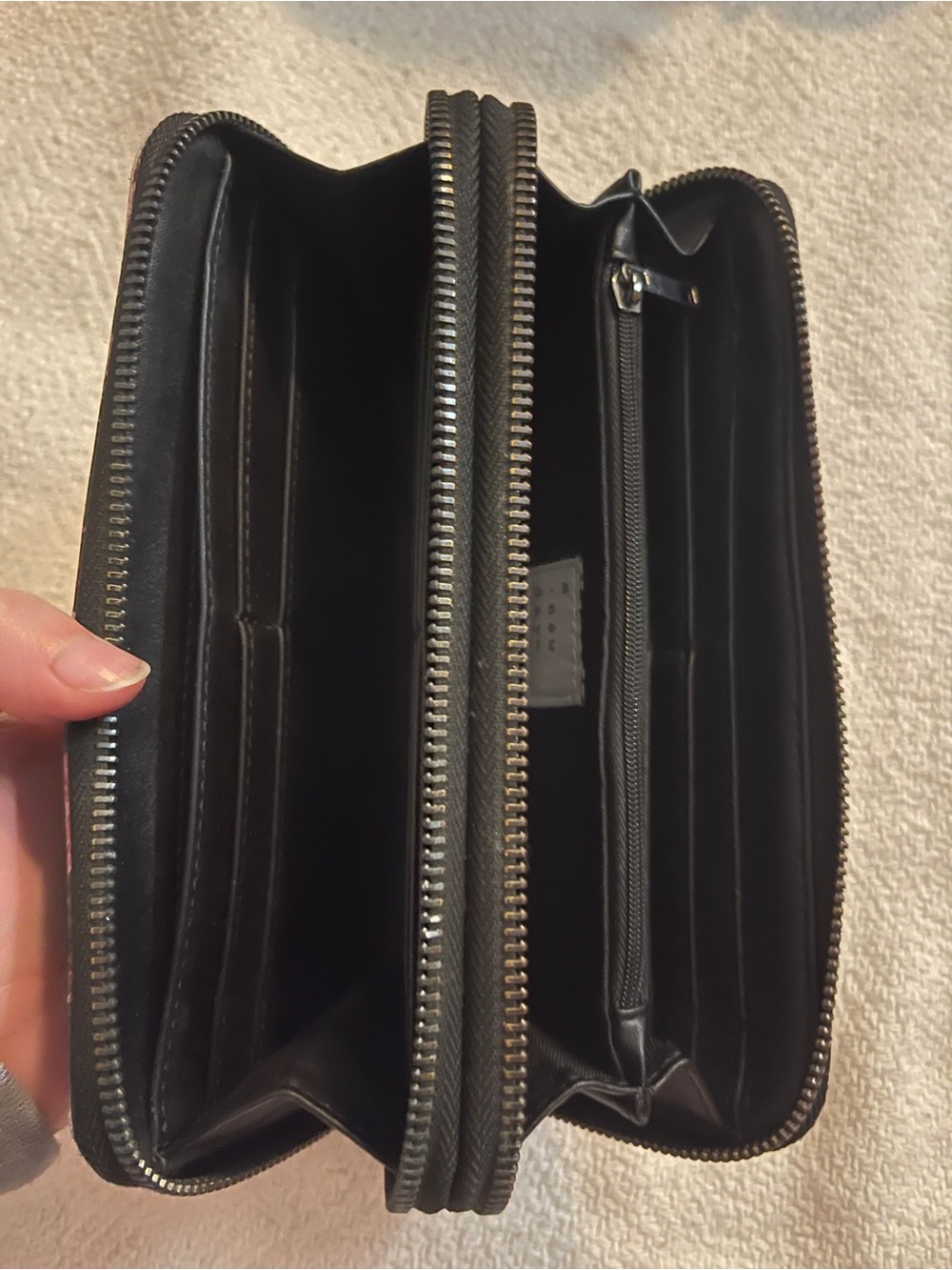 A New Day - Black Floral Zip-Around Wallet - Picture 4 of 5